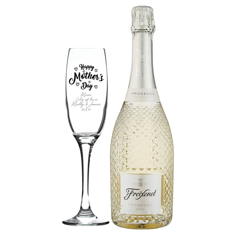 Personalised Fusion Flute & 75cl Freixenet Prosecco - Mother's Day Design