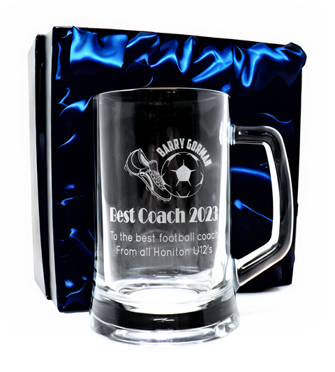 Personalised Pint Glass Tankard - Football Design