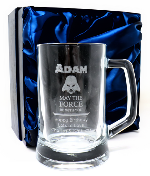 Personalised Pint Glass Tankard - Star Wars Darth Vader Design