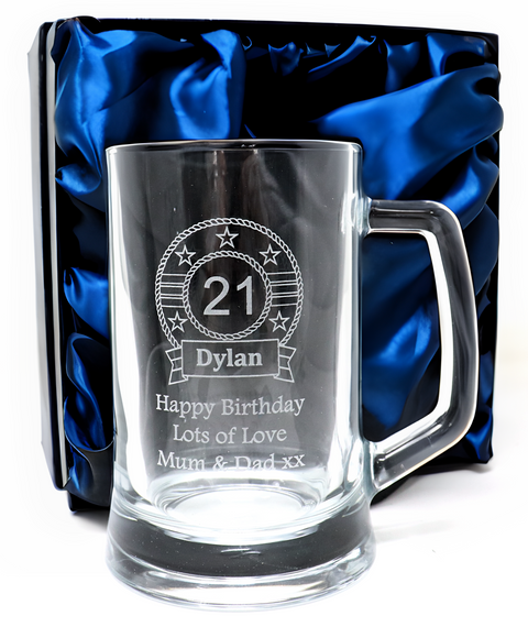 Personalised Pint Glass Tankard - Birthday Design