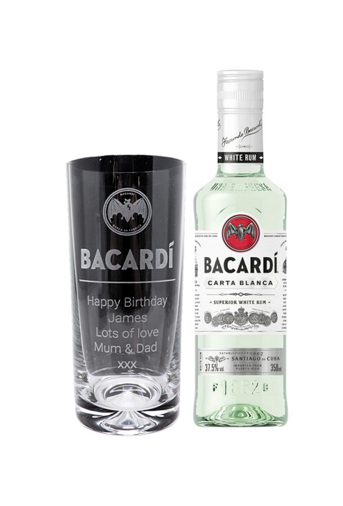 Personalised Highball Glass & Bacardi - Label Design