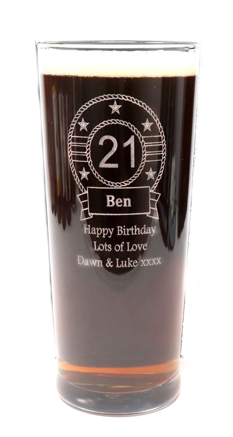 Personalised Birthday Pint Glass & 6 Bottles of Beer Gift Set