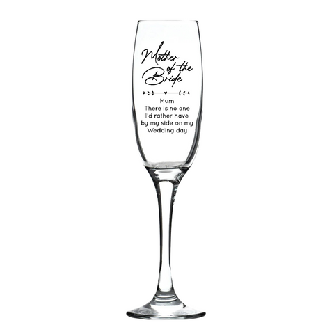 Personalised Fusion Champagne Flute - Mother of the Bride Wedding Design