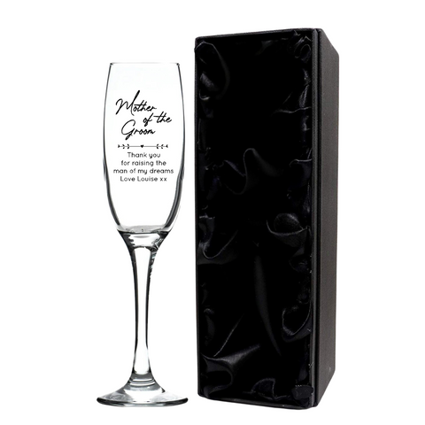 Personalised Fusion Champagne Flute - Mother of the Groom Wedding Design