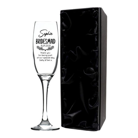 Personalised Fusion Champagne Flute - Bridesmaid Wedding Design