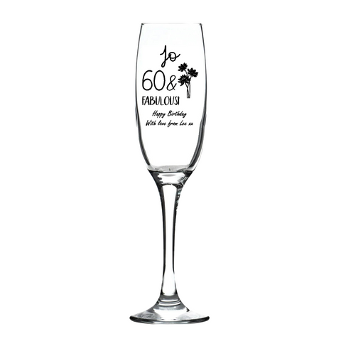 Personalised Fusion Prosecco Flute Glass - Birthday Fabulous Design