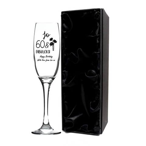 Personalised Fusion Prosecco Flute Glass - Birthday Fabulous Design