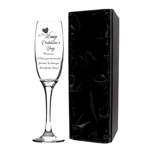 Personalised Fusion Champagne Flute - Valentine's Design