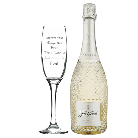 Personalised Fusion Flute & 75cl Freixenet Prosecco