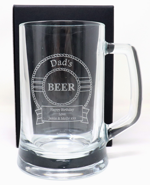 Personalised Pint Glass Tankard & Bottle of Hawkstone Beer - Beer Design