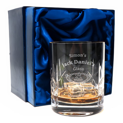 Personalised Crystal Glass Tumbler - Jack Daniels Design