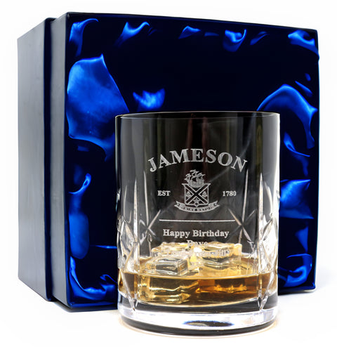 Personalised Crystal Glass Tumbler - Jameson Label Design