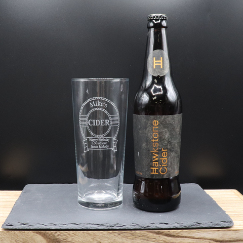 Personalised Pint Glass & Cider Gift Set - Cider Design