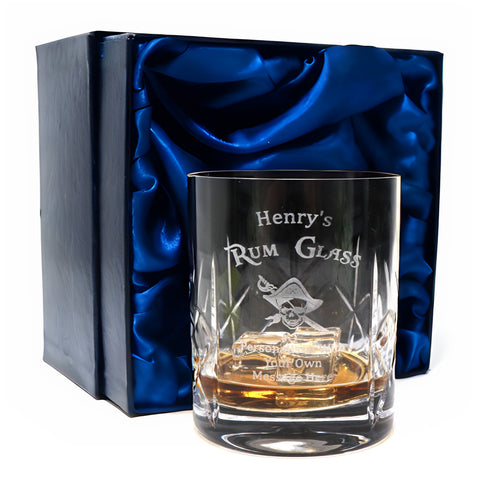 Personalised Crystal Glass Tumbler - Rum Design