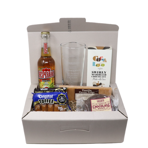 Personalised Established Birthday Pint Glass & Beer Hamper Gift Box