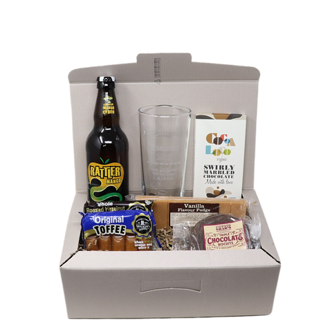 Personalised Established Birthday Pint Glass & Cider Hamper Gift Box