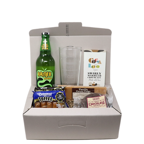 Personalised Established Birthday Pint Glass & Cider Hamper Gift Box