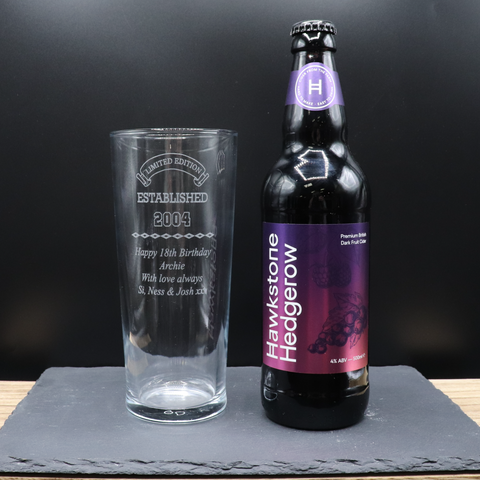 Personalised Pint Glass & Beer/Cider - Established Birthday Design