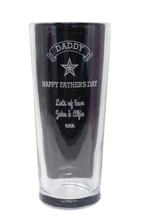 Personalised Pint Glass & Beer/Cider - Father's Day Design