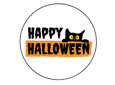 Happy Halloween Cat Design Edible Drinks Toppers