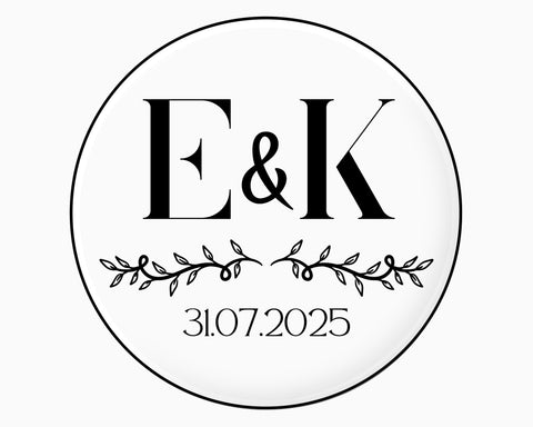 Personalised Wedding Letter Design Glossy Adhesive Stickers (Sheet of 24)