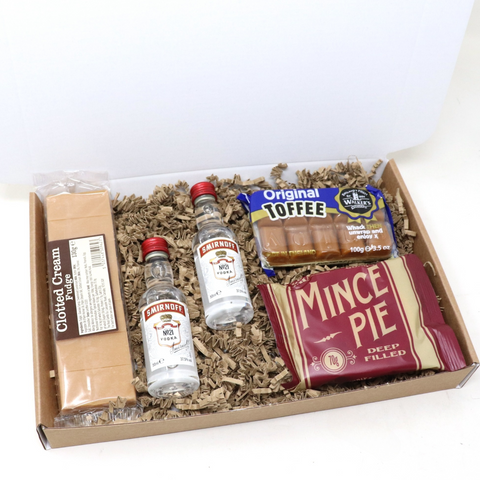 Alcohol & Christmas Treats Letterbox Gift Set With Mince Pie