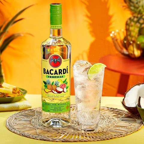 Personalised Highball Glass & Bacardi Tropical Rum – Regalo