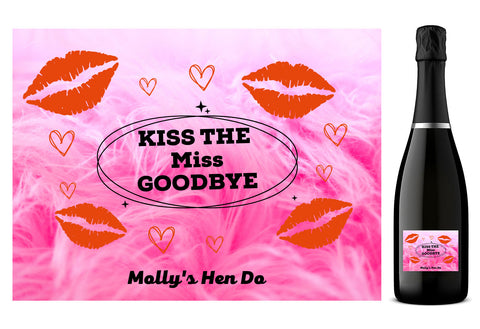 Personalised Kiss The Miss Goodbye Hen Do Party Edible Cocktail Drink  Toppers